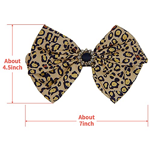 Shinon 8 Inch Satin Big Bow Hair Barrette with French Clip