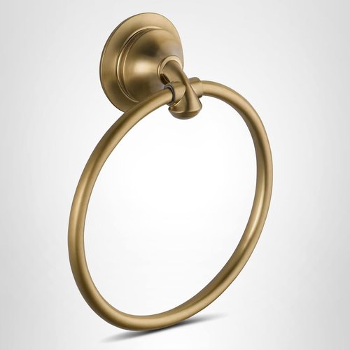 Delta Linden (1-Pack) Hand Towel Holder Champagne Bronze Towel Racks for Bathroom Wall Round Towel Ring Holder for Bath Towel Hanger for Kitchen, Bathroom Accessories 79446-CZ