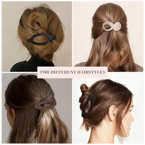 WHAVEL 10 Pcs Flat Hair Claw Clips Matte Neutral Hair Accessories for Women