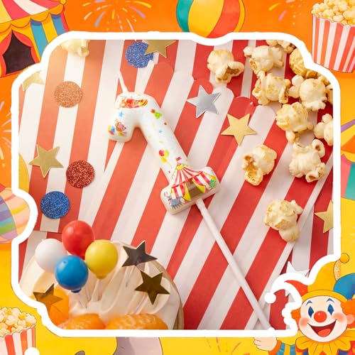 Conelist Carnival Number 1 Cake Topper Candle - Circus Birthday Decoration