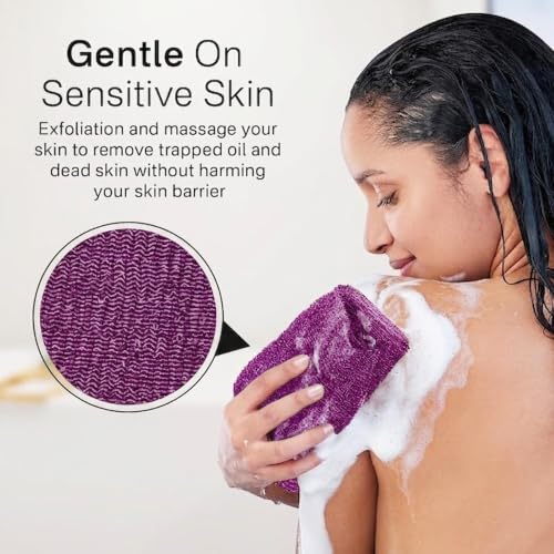 Yiclick Exfoliating Washcloth Set - 3pcs Body Scrubber Towels