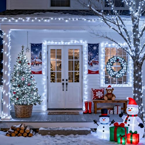 Indoor Outdoor 66ft 200 LED White Christmas String Lights - Plug in