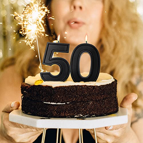 Luter 3.94 Inch Black Number 7 Birthday Candle Cake Decoration