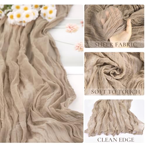 Nude Cheesecloth Table Runner 10ft Boho Rustic Light Brown Wedding Decor