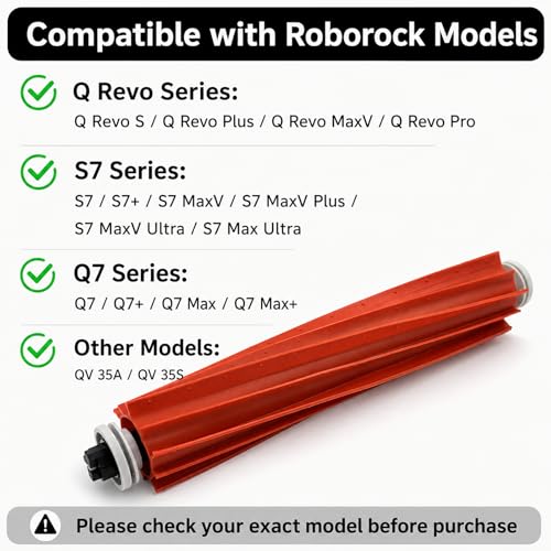 2-Pack Rubber Roller Brush Replacement for Roborock Q Revo & S7 Series