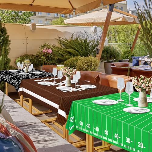 Football Party Decorations - 3 Pack Disposable Tablecloths 54x72in