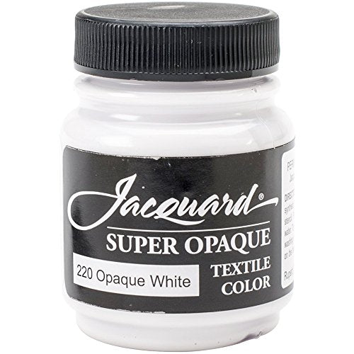 Jacquard Super Opaque White Fabric Paint 2.25 Oz - Permanent for Clothes & Upholstery