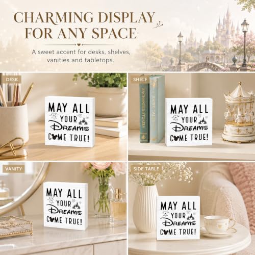 Mouse Theme Inspirational Wood Box Sign - Style 2 - Desk Decor