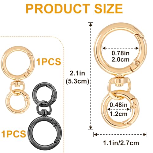 Winsyison Double Opening Keychain Clip 2pcs Swivel Spring Snap Hooks