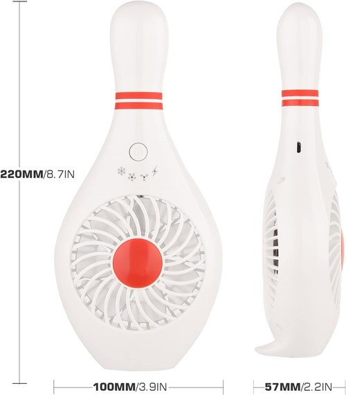 AUOTO Handheld Portable Fan Bowling Pin Fan Mini Small Personal USB Fan for Home Office Sports Travel Bodybuilding and face fan for makeup Festival Holiday Gift