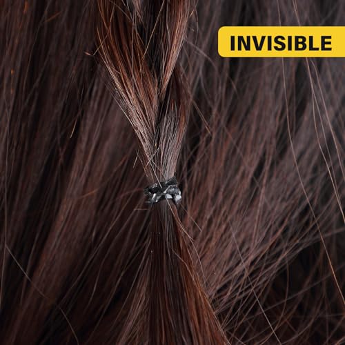 Hicarer 1000 Pcs Mini Black Rubber Hair Bands 1.5 cm Soft Elastic Hair Ties for Braids and Ponytails