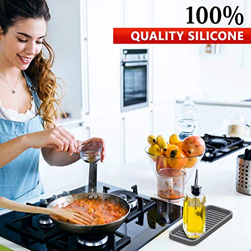 Gray Silicone Kitchen Sink Caddy & Sponge Holder - 2 Pack, Bathroom & Kitchen Organizer