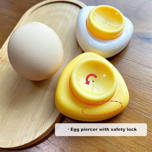 Yellow Jawbush Magnetic Egg Piercer - BPA-Free Plastic, Safety Lock, Prevent Shell Cracking