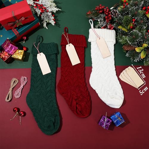 Christmas Stocking Bulk Set 18 Inch with Variations Burgundy Green Ivory