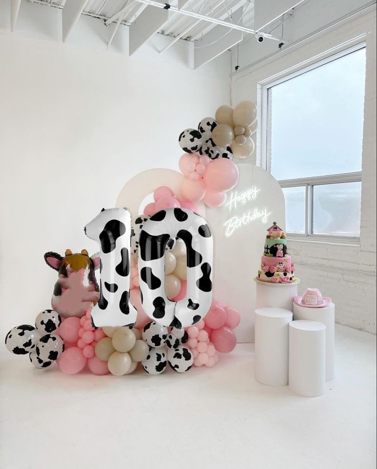 Number 0 Balloons 40 Inch | White & Black Birthday Decorations for All Milestone Events