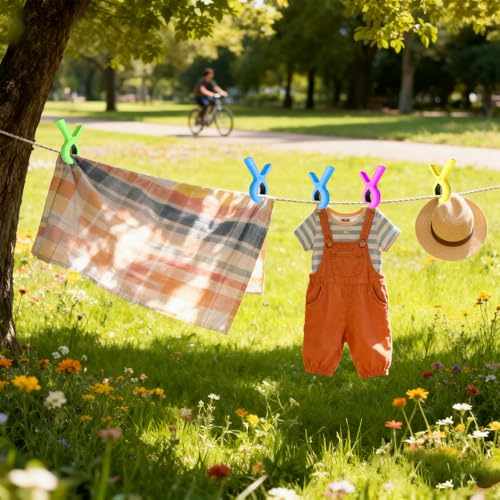 10 Pcs Beach Towel Clips for Chairs - Heavy Duty Colorful Holders