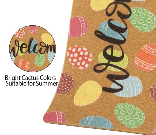 Easter Welcome Doormat - Colorful Easter Eggs 17x29 Inch