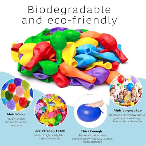 YEATOP 100PCS 12-Inch Rainbow Latex Balloons, Assorted Party Decor