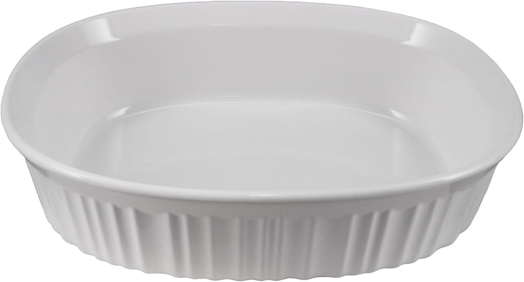 CorningWare French White Oval Casserole Dish - 1.5qt Ceramic Bakeware for Versatile Cooking