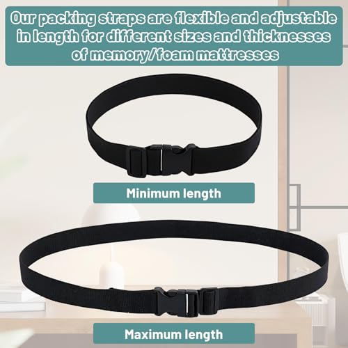 Bremorou Adjustable Mattress Moving Straps - 2 Pack, Heavy Duty Buckles