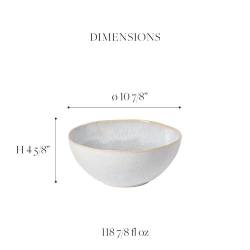 Casafina Ceramic Stoneware 11" x 4.5", 119 oz Serving Bowl - Eivissa Collection, Sea Blue | Microwave & Dishwasher Safe Dinnerware | Food Safe Glazing | Restaurant Quality Serveware