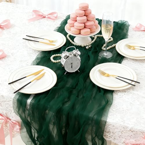 IZUS Sheer Cheesecloth Table Runner Rustic Boho Wedding Decor