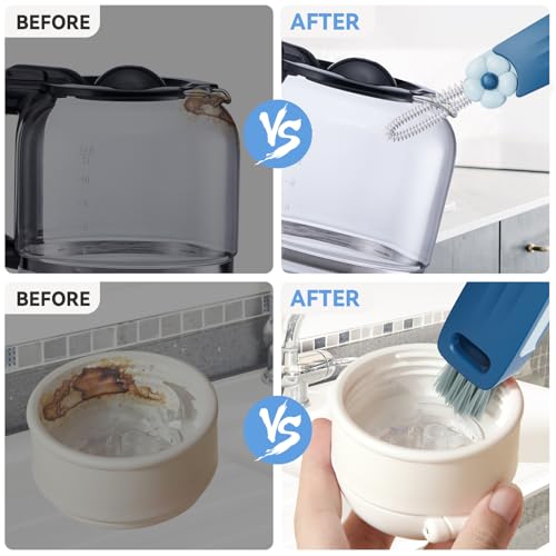 Nodirz 3-in-1 Cup Lid Gap Cleaning Brush Set - Black, Blue & Green