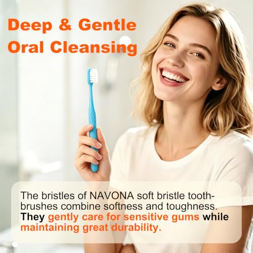 Navona 6-Pack Extra Soft Nano Toothbrushes for Sensitive Gums & Teeth