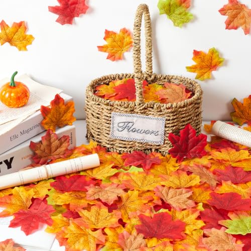 Green Fake Fall Leaves 400 Pcs Autumn Maple Leaf Decor for DIY & Weddings