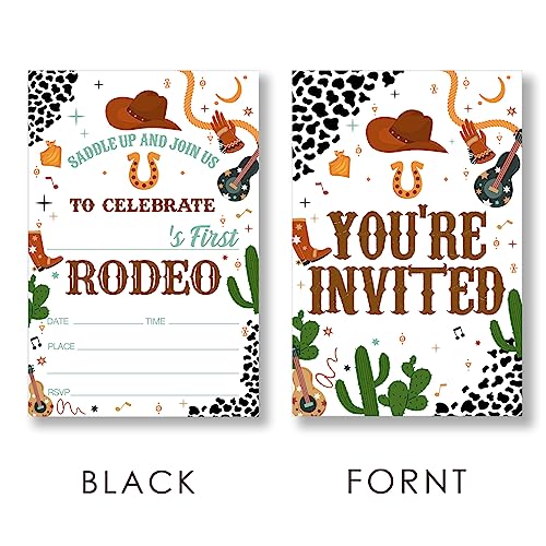 My First Rodeo Birthday Party Invitations - Set of 20