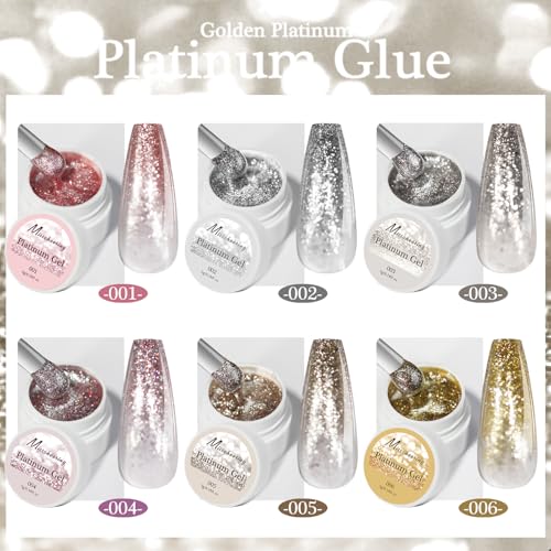 Platinum Silver Glitter Gel Nail Polish 5g Reflective Manicure