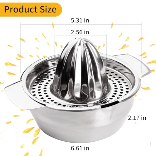 Stainless Steel Manual Citrus Juicer - Portable Lemon & Lime Hand Squeezer