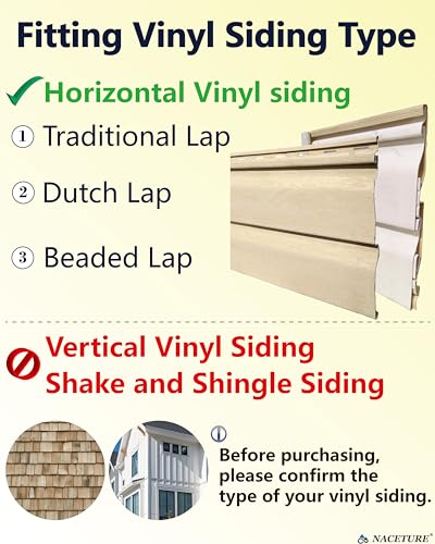 NACETURE Vinyl Siding Hooks - 6 Pack Stainless Steel Clips for Outdoor Decor & Security Cameras