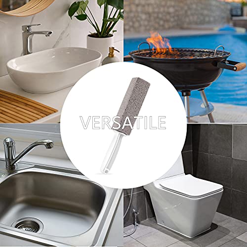 FALAMON Pumice Stone Toilet Bowl Cleaner with Handle - 3 Pack, Gray