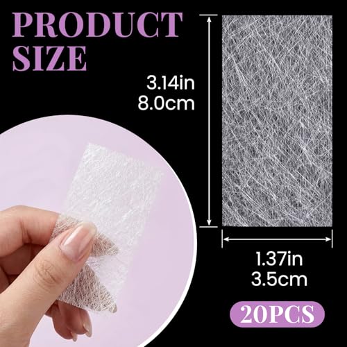 Hzopcw 20pcs Silk Nail Wrap Kit for Broken Nail Repair and Extension