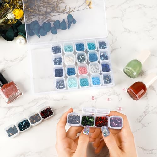 SGHUO 3-Pack Diamond Painting Storage Boxes - 28 Grid Bead Organizer