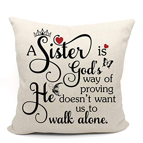 Sister Pillow Cover 18x18 - Black Cotton Linen Decorative Throw