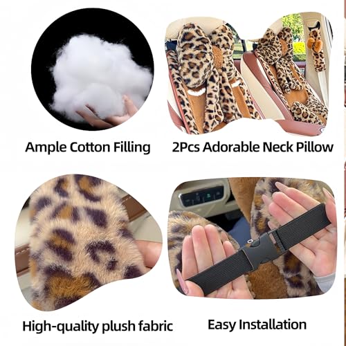 UINSUE Plush Car Neck Pillow with Bowknot - Comfortable Neck Support