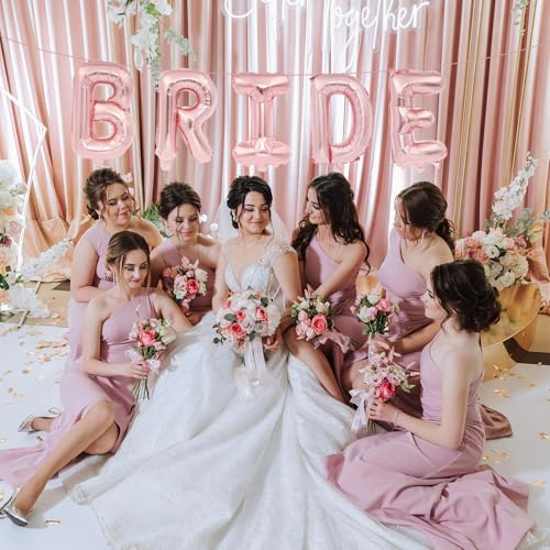 Rose Gold Bride Balloon Banner - 16 Inch Mylar Party Decoration