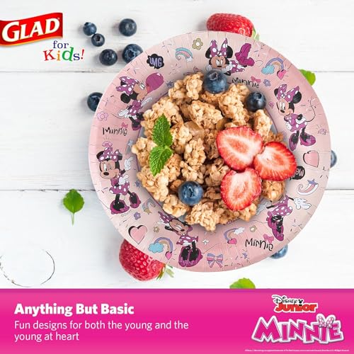 Glad for Kids Disney Minnie Mouse Paper Bowls, 12 Oz, 40 Count (Pack of 8)