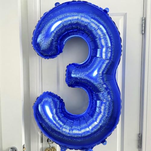 40-Inch Navy Blue Number 8 Balloon - Foil Mylar for Parties