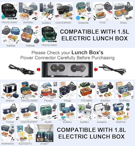 Budth Electric Lunch Box Power Cord - 12V/24V Car & 110V Home Use