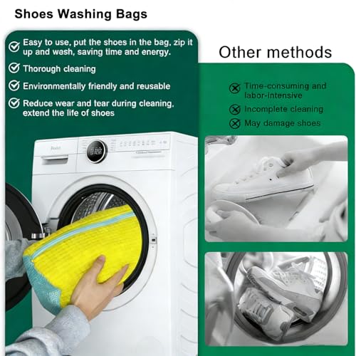 Shoe Washing Machine Bag Set - 2 Reusable Bags & Drying Racks