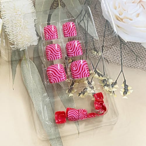 Press on Toenails with Designs Acrylic Fake Toe Nails Charms XZ9707