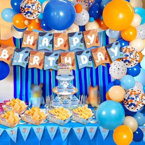 24 Cartoon Blue Dog Disposable Paper Food Trays for Parties