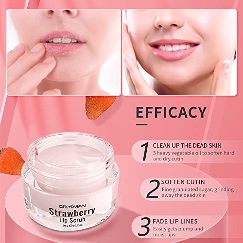 DR.YIMAN Strawberry Sugar Lip Scrub and Exfoliating Moisturizer