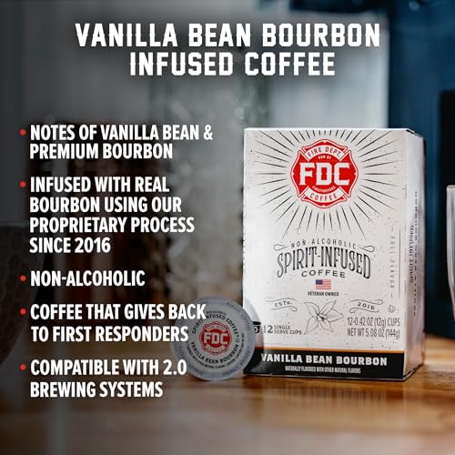 Fire Department Coffee Vanilla Bean Bourbon Infused K-Cup Coffee Pods - 12 Count