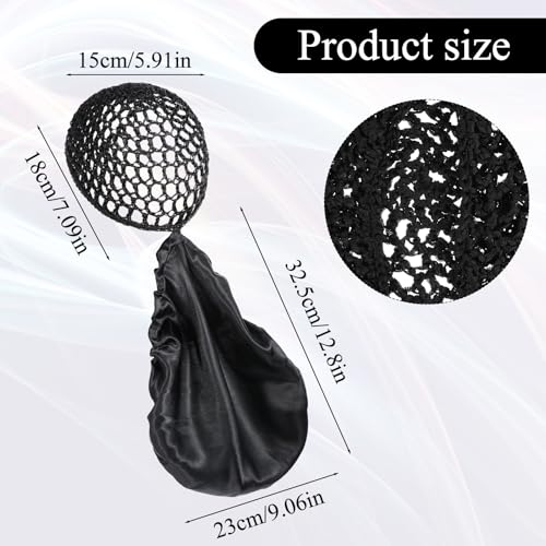 2-in-1 Reversible Adjustable Wrap Cap Bonnet with Scarf for Curly Hair