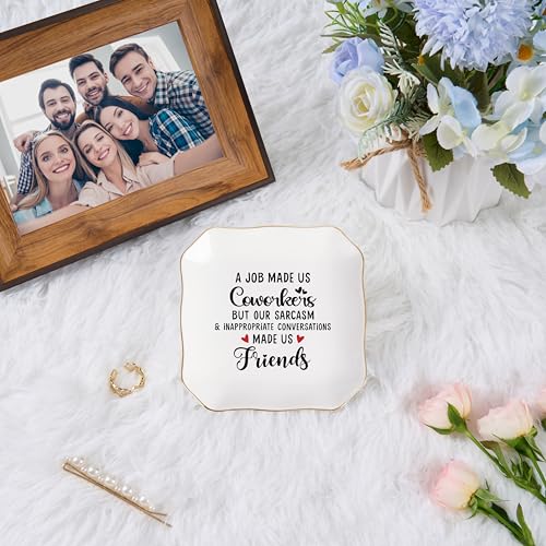Coworker Friends Ceramic Jewelry Dish - Farewell & New Job Gift for Women