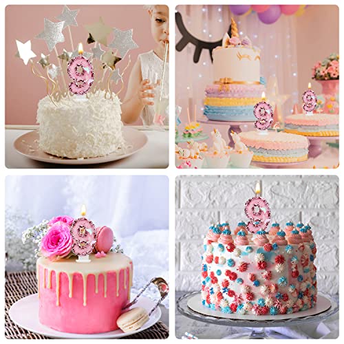 Glitter Pink Butterfly Number 9 Birthday Candle for Cakes